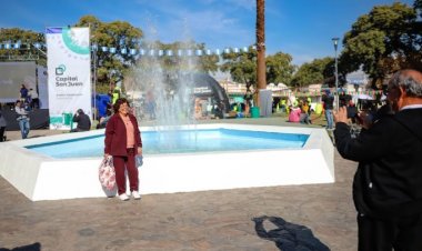 Capital recuperó la fuente de plaza Juan Jufré