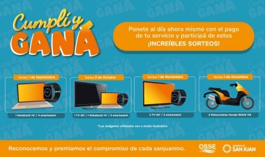 Desde septiembre a diciembre OSSE hará sorteos mensuales