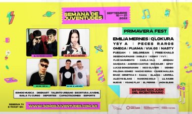 Confirmaron la grilla de artistas que formarán parte de la Semana de Juventudes