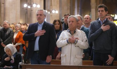 Alberto Fernández participó en Luján de la "Misa por la paz"