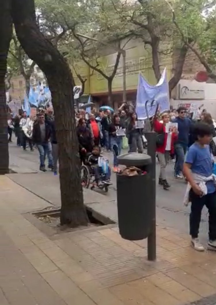 Militantes marchan en apoyo a Cristina