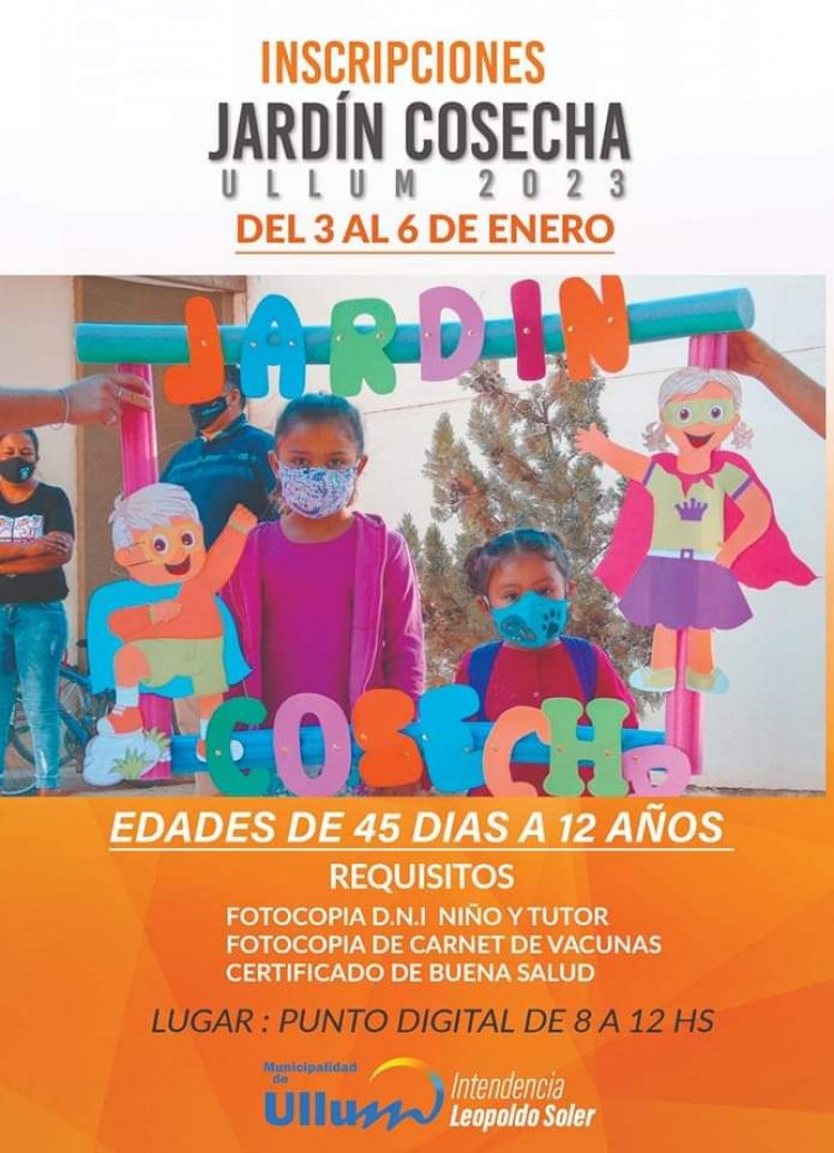 Ullum inscribe para los Jardines de Cosecha 2023
