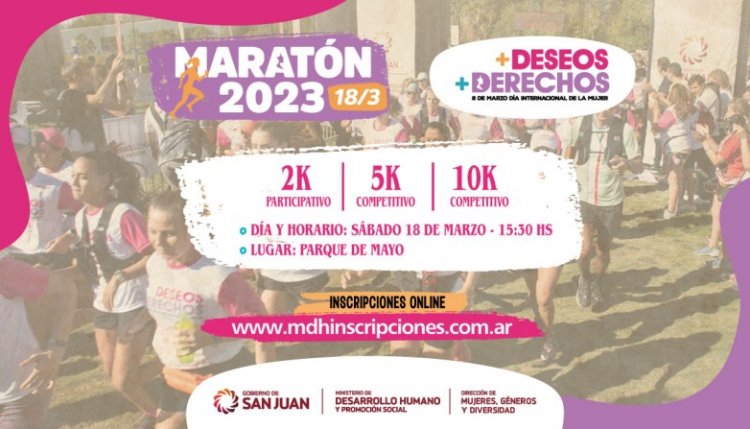 Se viene la maratón por el Día Internacional de la Mujer