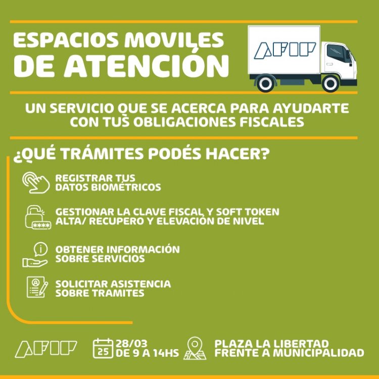 La oficina móvil de la AFIP visita Pocito