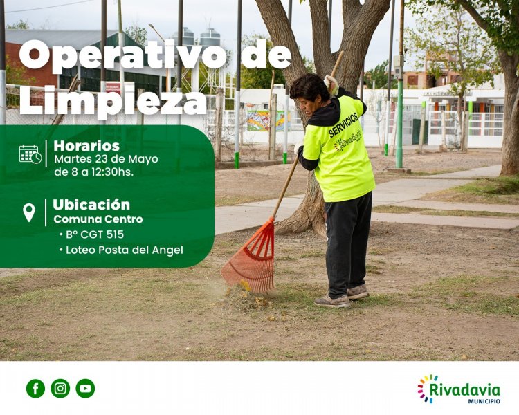 Rivadavia planifica nuevo operativo de limpieza