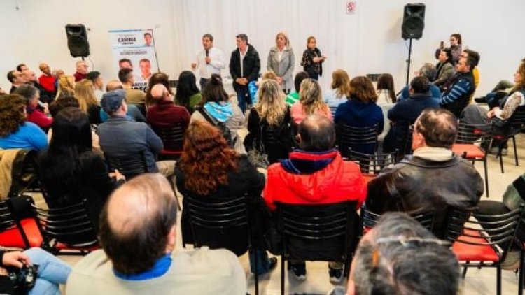 Orrego, Achem y Picón se reunieron con comerciantes en Pocito