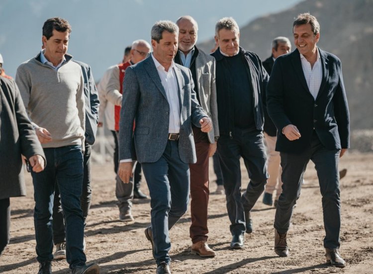 Sergio Massa recorrió la obra hidroeléctrica “El Tambolar” junto al gobernador Uñac