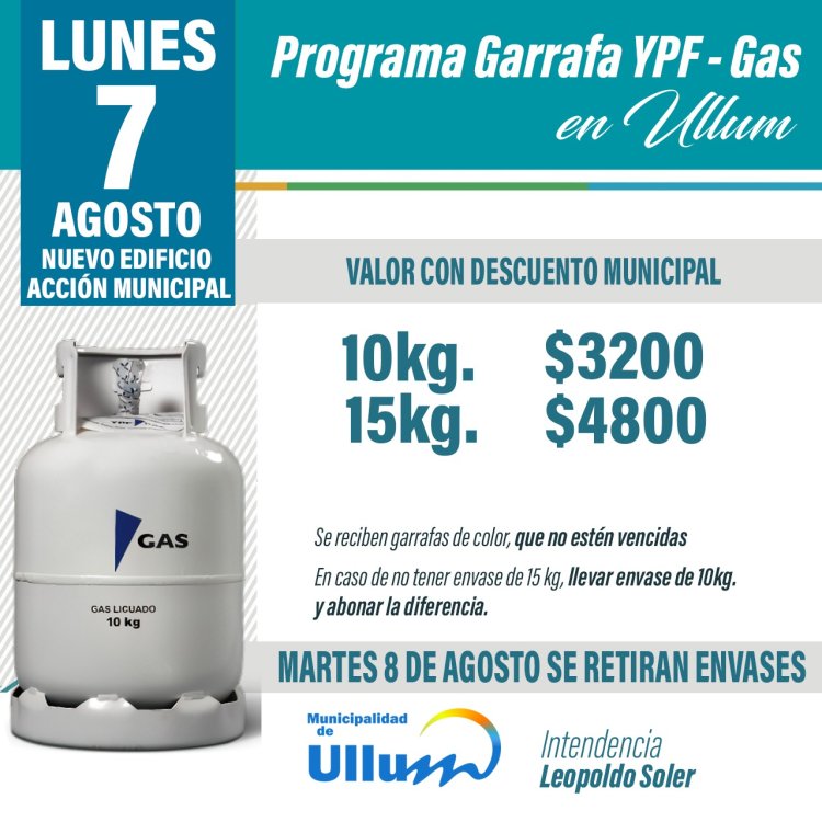 Programa GAS hogar en Ullum