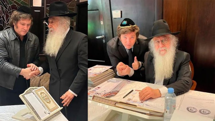 Milei recibió la bendición de un reconocido rabino