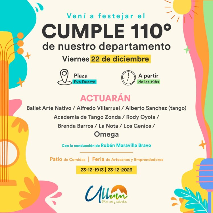 Ullum celebra 110 años con feria de emprendedores y la música de Omega
