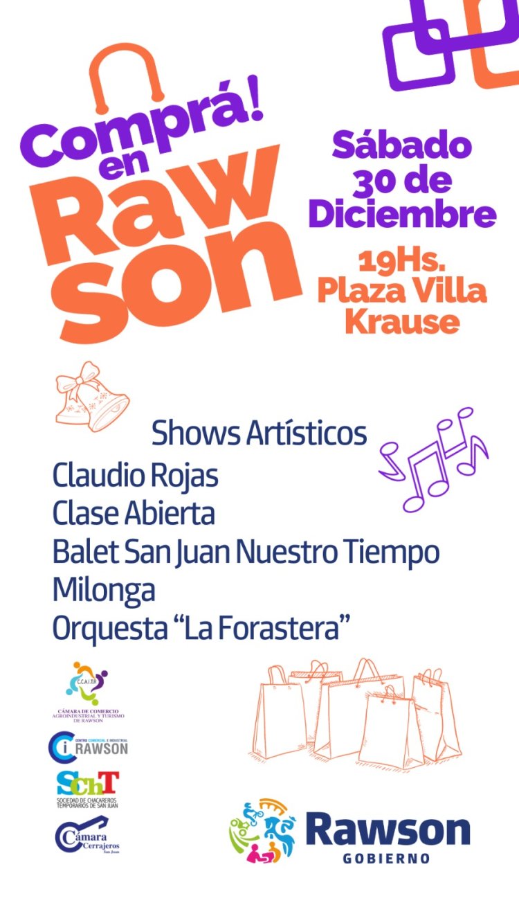 Agenda del fin de semana en Rawson: ferias, paseo de compras