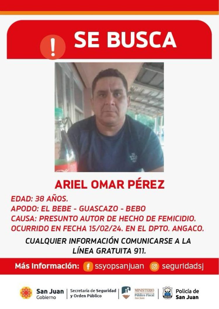 Buscan al presunto femicida de Angaco