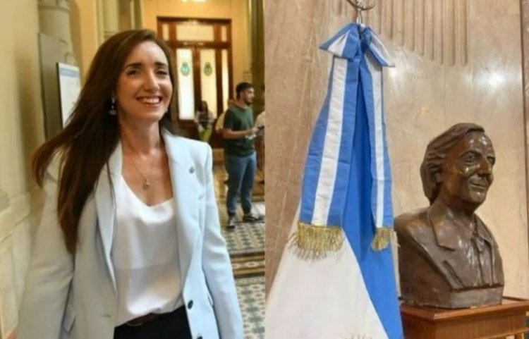 Villarruel retiró del Senado el busto de Néstor Kirchner