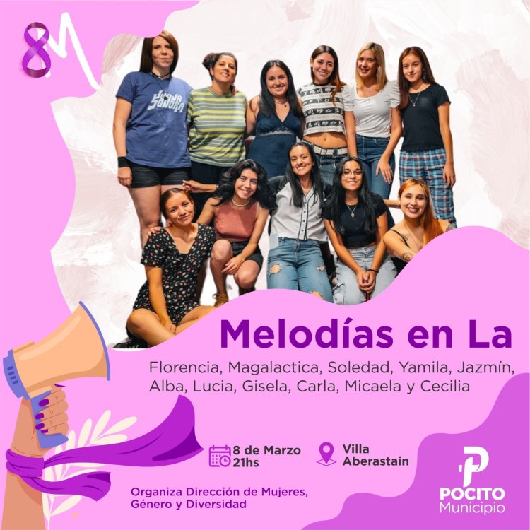 Pocito conmemora el 8M con un gran show musical de mujeres