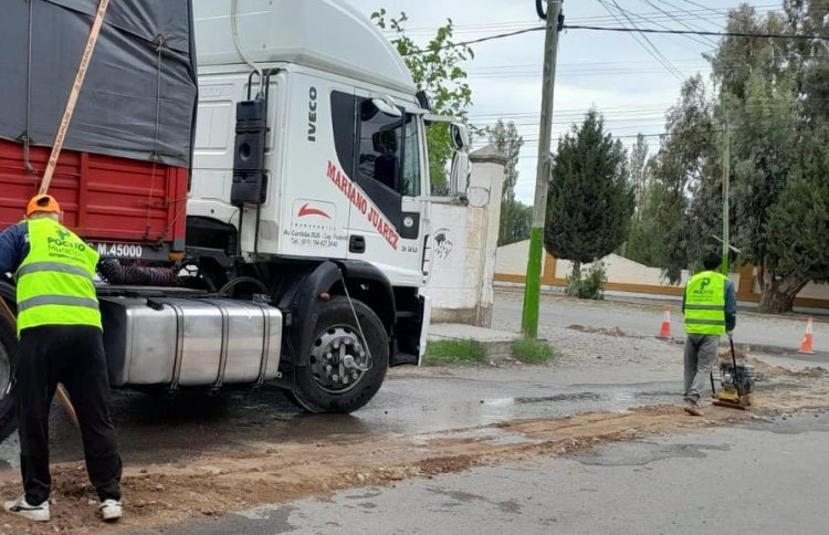 Pocito realizó el bacheo de calles en el barrio UPCN