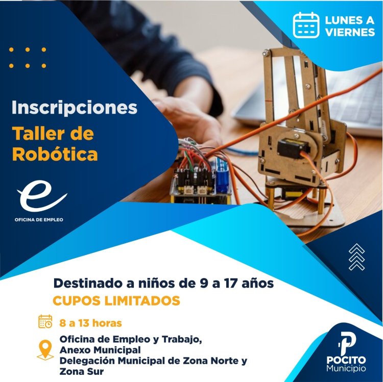 Pocito invita a los chicos y jóvenes al Taller de Robótica