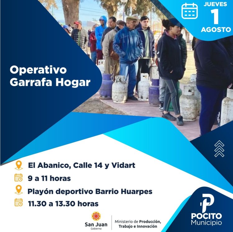 Nueva entrega de la Garrafa Hogar en Pocito