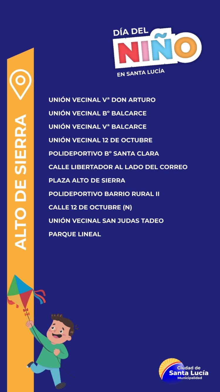 La Municipalidad de Santa Lucía Celebra el Día del Niño con una Gran Fiesta el 17 de Agosto