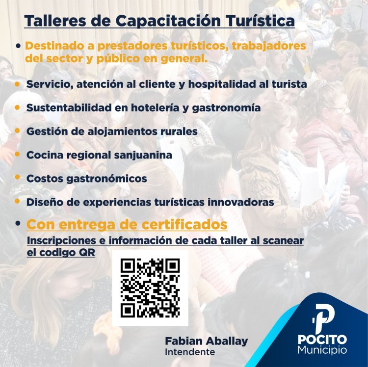 Comienza la inscripción para los Talleres de Capacitación Turística en Pocito