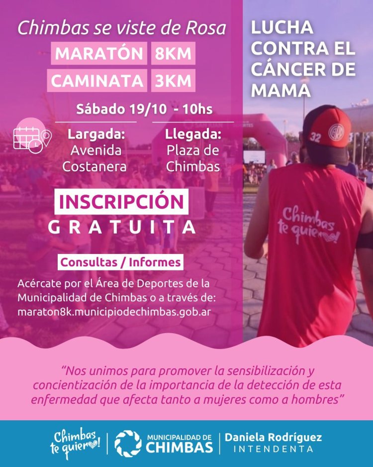 Chimbas se viste de rosa para luchar contra el cáncer de mama