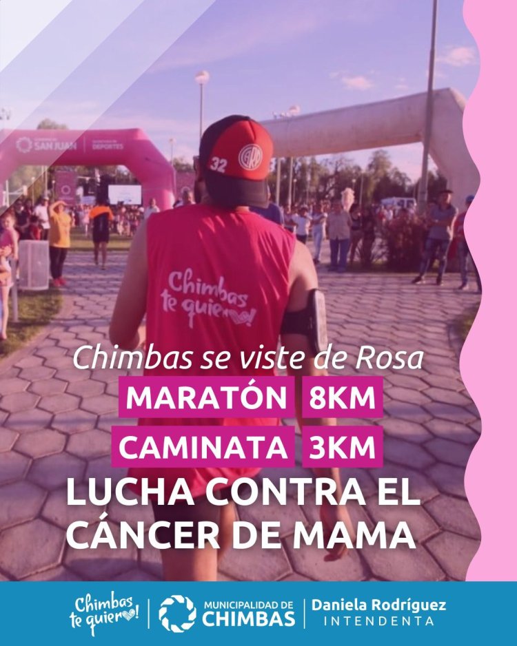 Chimbas se viste de rosa para luchar contra el cáncer de mama
