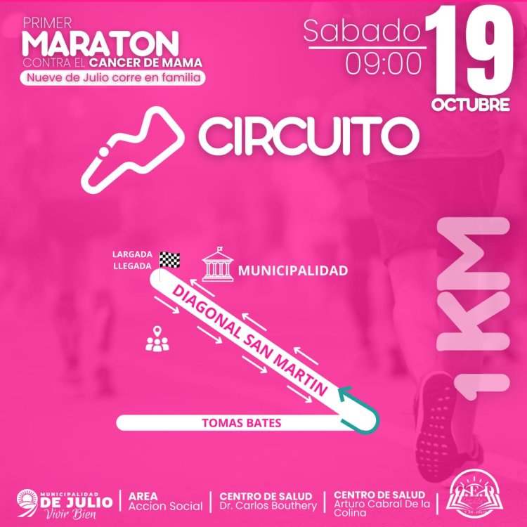 Primer Maratón Contra el Cáncer de Mama en el Departamento Nueve de Julio