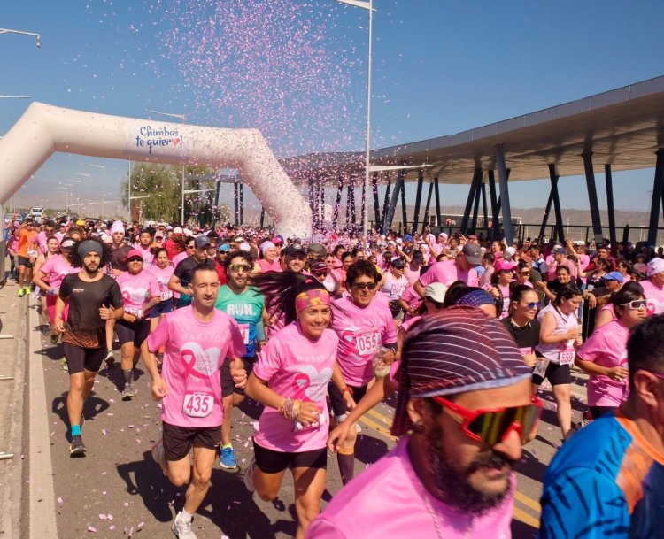 Más de 2000 personas presentes en la Maratón  de Lucha contra el Cáncer de Mama en Chimbas 