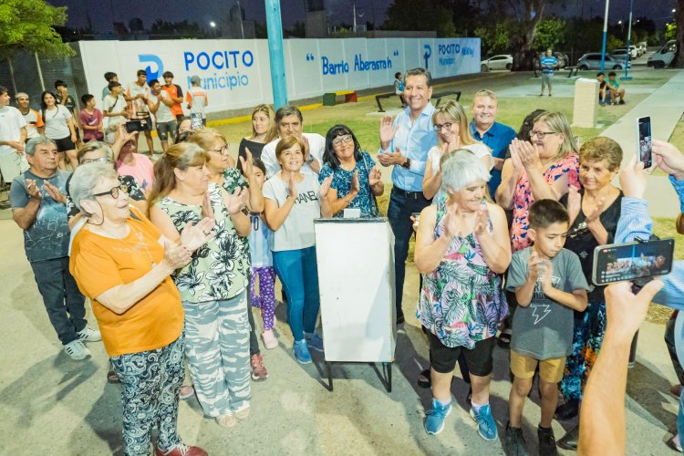 Remodelan plaza y cambian luminarias en un zona histórica de Pocito
