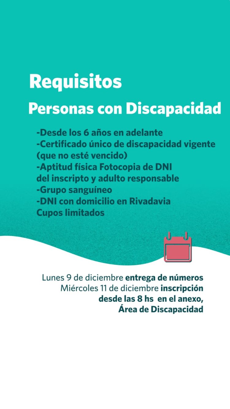 Rivadavia abre las inscripciones para las Colonias de Verano 2025
