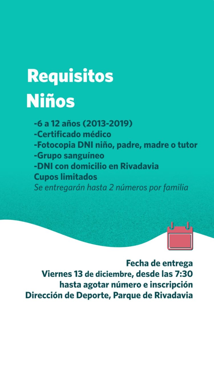 Rivadavia abre las inscripciones para las Colonias de Verano 2025