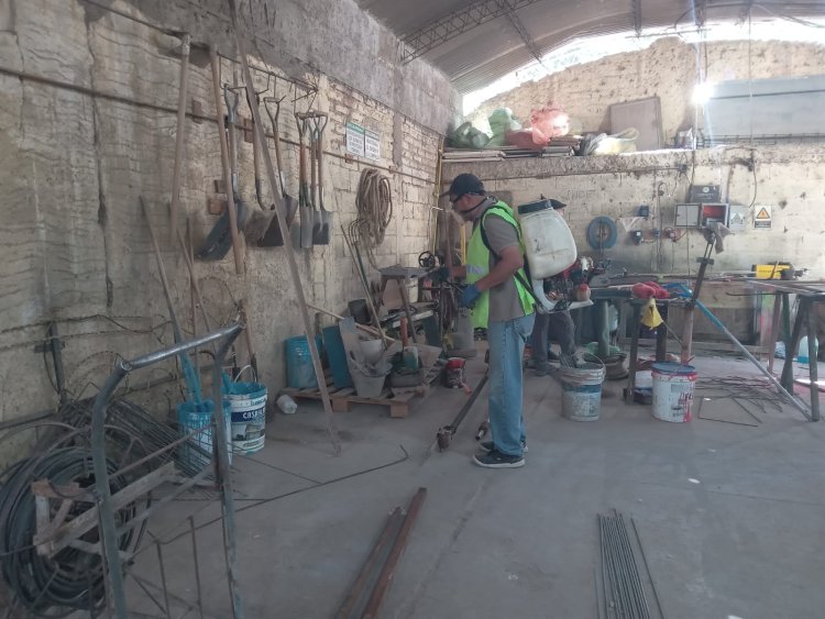 Rivadavia se prepara para el verano con trabajos de desinfección en el Camping  Municipal