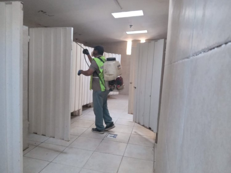 Rivadavia se prepara para el verano con trabajos de desinfección en el Camping  Municipal