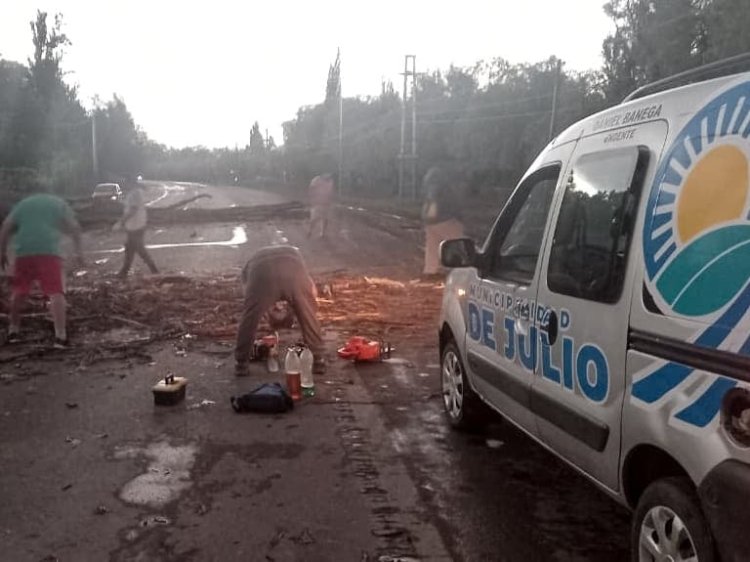 9 de Julio despejó rutas tras el intenso viento y lluvias