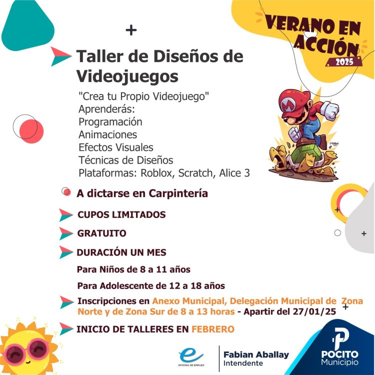 Los niños y adolescentes de Pocito podrán disfrutar de un "Verano en Acción"