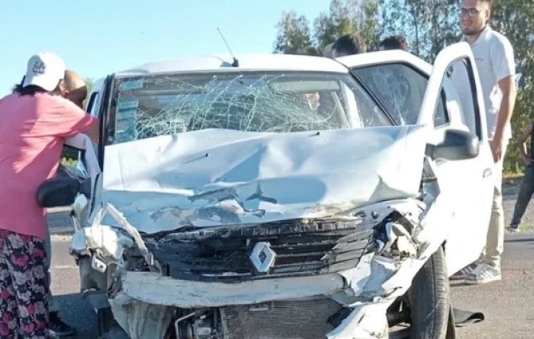 Fuertísimo choque frontal en ruta 40 en Albardón