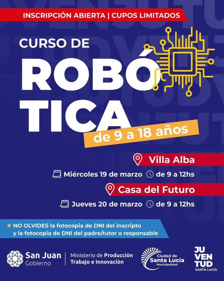 Santa Lucía abre cursos de robótica para chicos