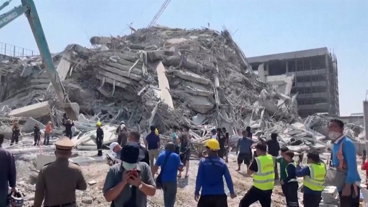 Un terremoto de magnitud 7.7 en Myanmar provocó el derrumbe de un edificio en Bangkok