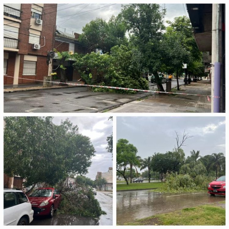 Feroz tormenta con viento y granizo en Santa Fe