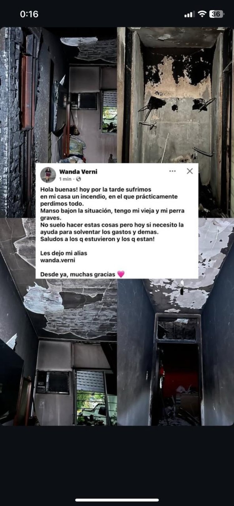 Voraz incendio arrasó con una casa en Santa Lucía y necesitan ayuda