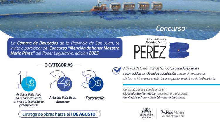 Mención Honor Maestro Mario Pérez: entrega de obras hasta el 1 de agosto