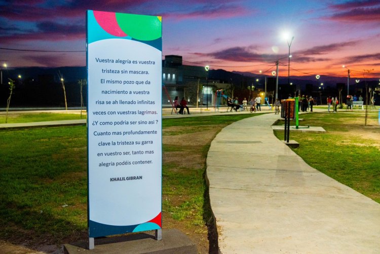 De baldío a punto de encuentro: Rivadavia inauguró la Plaza Khalil Gibran