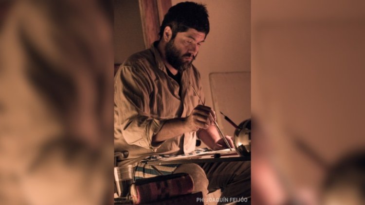 El artista de Huaco que ilustra los paisajes de “San Juan, mi tierra querida”