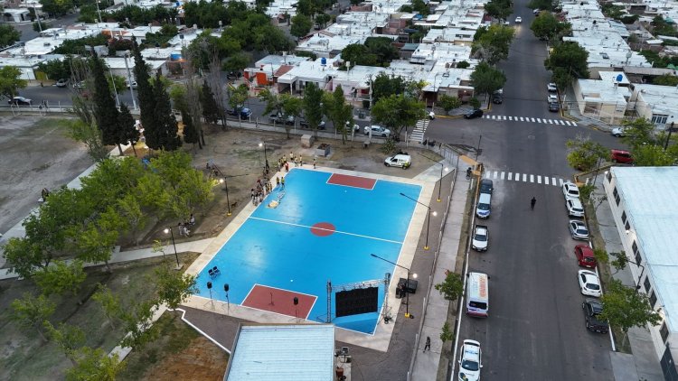 Rivadavia inauguró el Polideportivo del barrio Jardín Policial, una obra largamente esperada por los vecinos