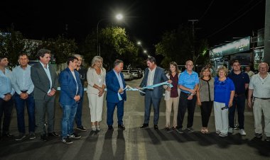 Orrego y Laciar inauguraron la repavimentación de la avenida Alem