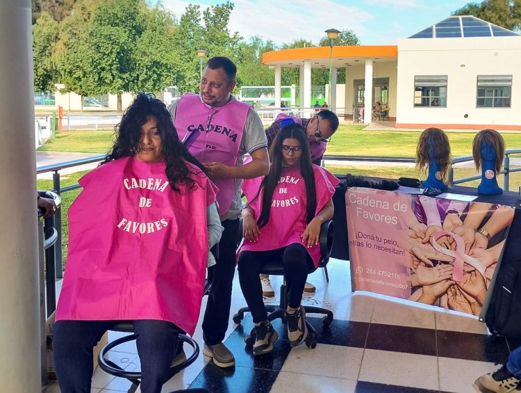 Se realizó una campaña de donación de cabello para pacientes oncológicos en Albardón