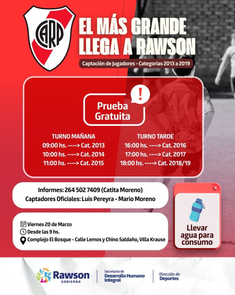 El semillero de River Plate llega a Rawson