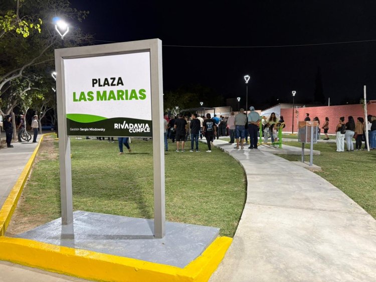 Rivadavia se transforma desde el corazón de sus barrios: Sergio Miodowsky inauguró la renovación total de la Plaza Las Marías