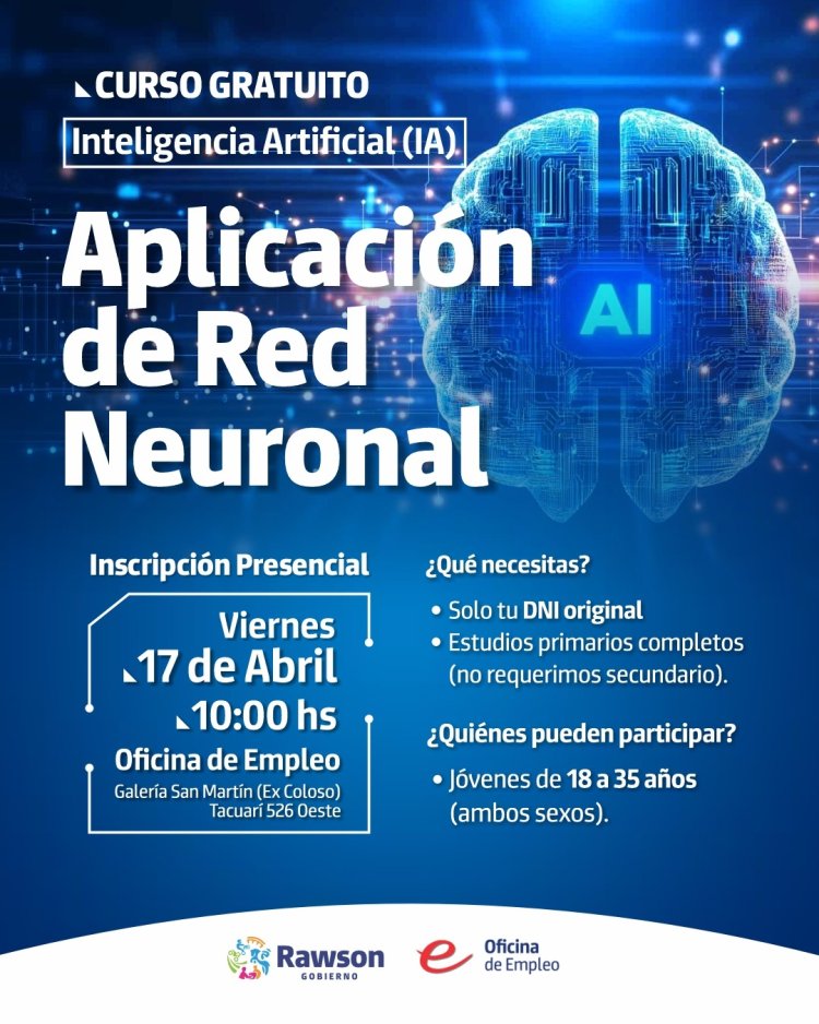 Rawson lanza un curso gratuito de Inteligencia Artificial para jóvenes