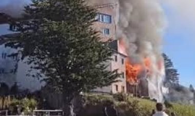 Se incendió un histórico hotel en Bariloche