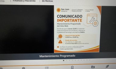 Mantenimiento Programado del Sitio Web de la Dirección General de Rentas